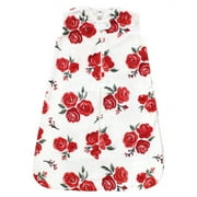 Hudson Baby Infant Girl Plush Sleeping Bag, Sack, Blanket, Red Rose Floral, 0-6 Months